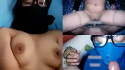 Membasahi Wajah Kekasih Berjilbab Dengan Cairan Nafsu