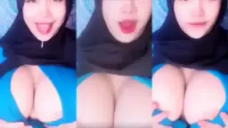 Hijab Biru Arrazyny, Jilboobs Montok Bikin Merem Melek